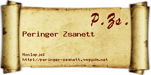 Peringer Zsanett névjegykártya